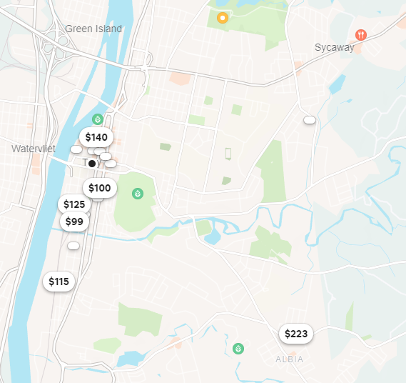 AirBnB Troy, NY Map